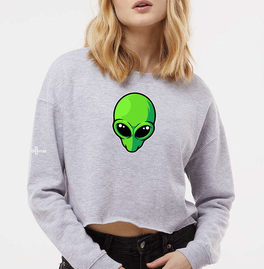 The Alien Cropped Crewneck Gray